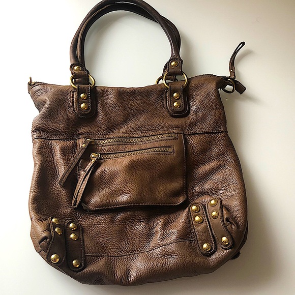 Linea Pelle Genuine Italian Brown Leather Bag - Picture 1 of 9